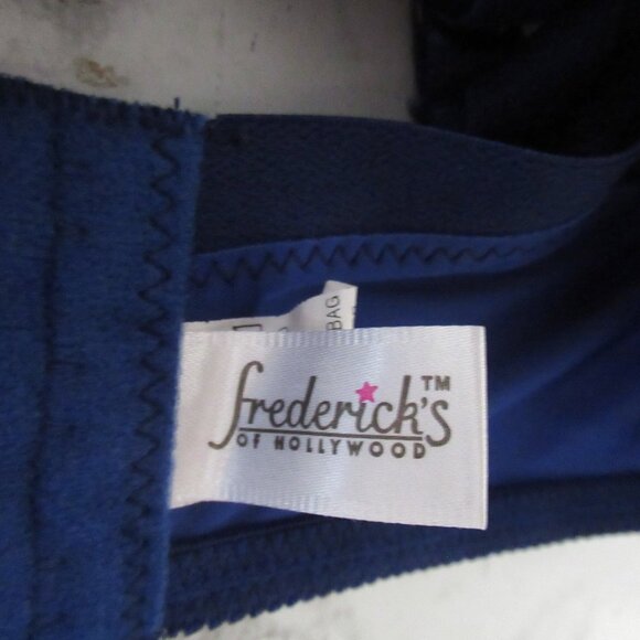 Fredericks of Hollywood Bra 34DD Blue Lace Embroidered Underwire Back Closure - Picture 8 of 8